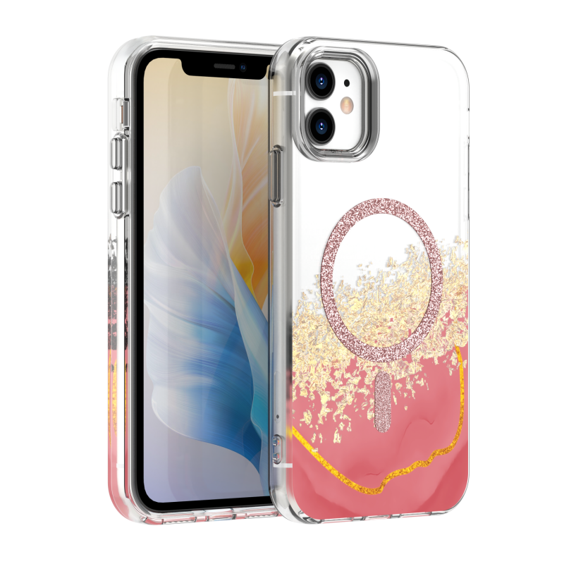 Калъф Epoxy Mag за iPhone 11, розов