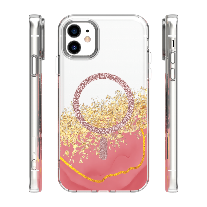 Калъф Epoxy Mag за iPhone 11, розов