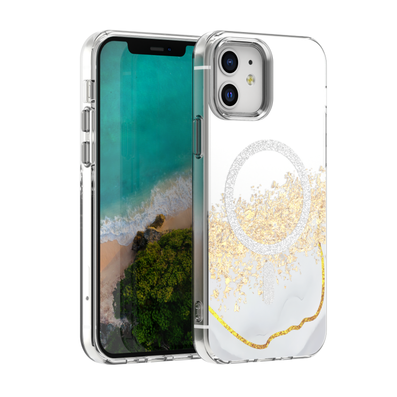 Epoxy Mag cover за iPhone 12 / 12 Pro 6.1" бял