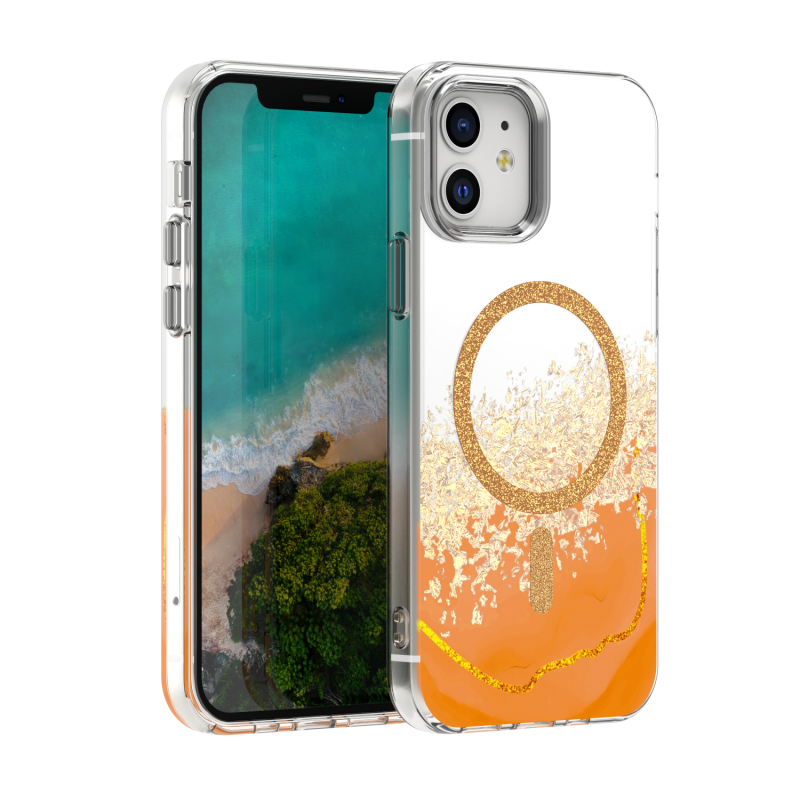 Калъф Epoxy Mag за iPhone 12 / 12 Pro 6.1" оранжев