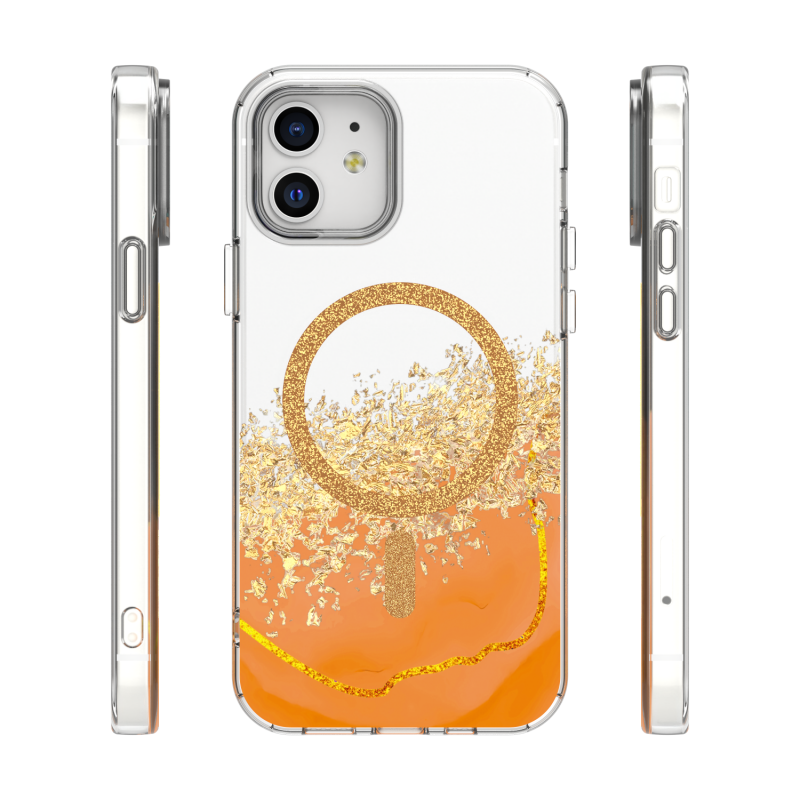 Калъф Epoxy Mag за iPhone 12 / 12 Pro 6.1" оранжев