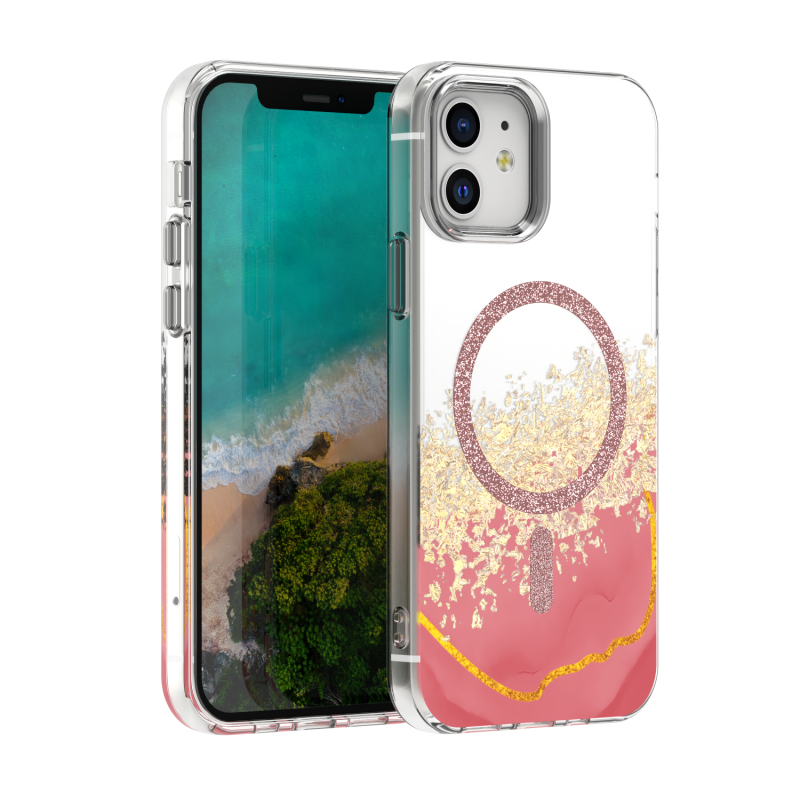 Epoxy Mag cover за iPhone 12 / 12 Pro 6.1" розов