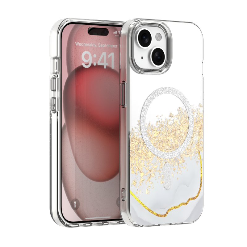 Калъф Epoxy Mag за iPhone 15 6.1" бял