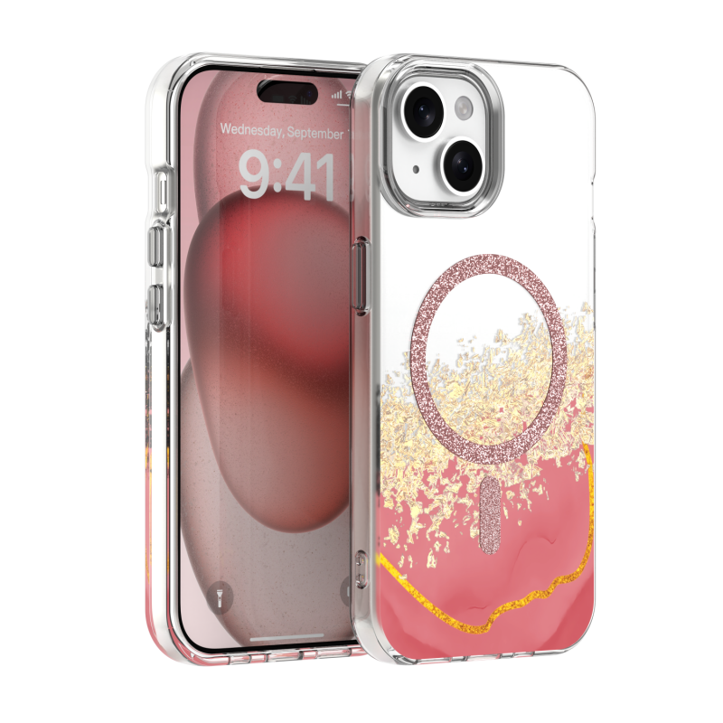 Epoxy Mag cover за iPhone 15 6.1" розов