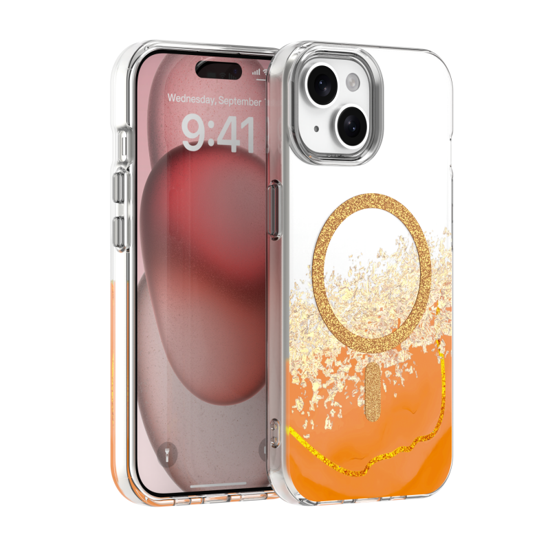 Калъф Epoxy Mag за iPhone 15 6.1" оранжев