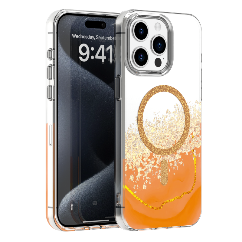 Калъф Epoxy Mag за iPhone 15 Pro 6.1" оранжев