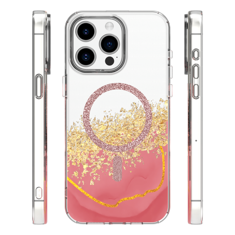 Калъф Epoxy Mag за iPhone 15 Pro 6.1" розов