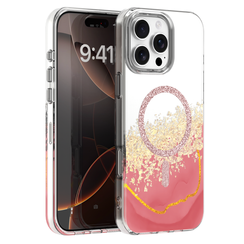 Калъф Epoxy Mag за iPhone 16 Pro 6.3" розов