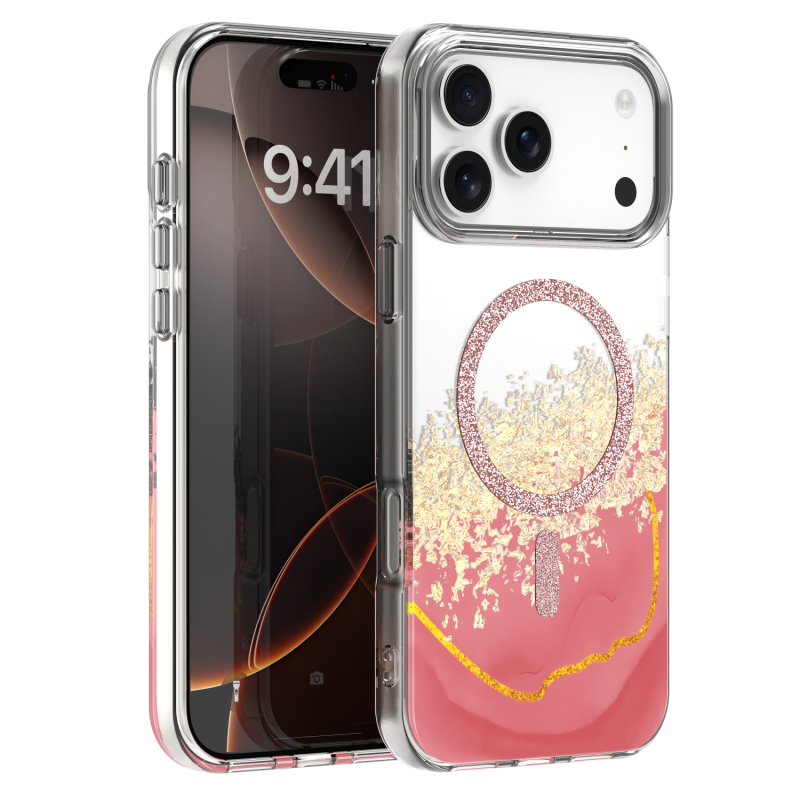 Калъф Epoxy Mag за iPhone 17 Pro 6.3'' розов