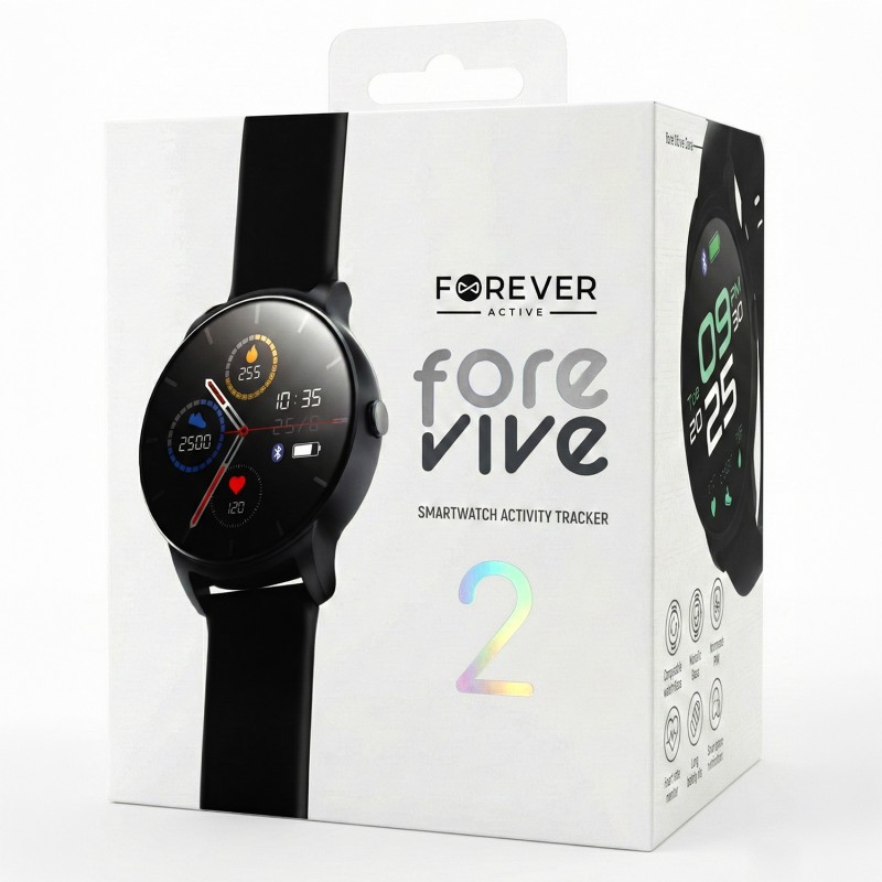Forever смарт часовник ForeVive 2 SB-330 черен с Bluetooth говорител 3W