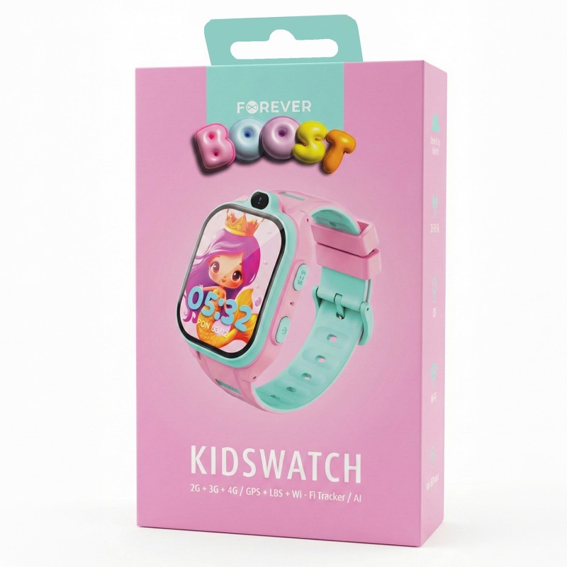 Умен часовник Forever GPS WiFi 4G Kids Boost KW-530 Pink