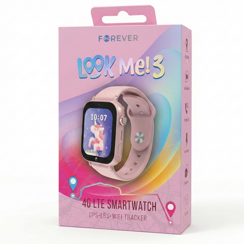 Forever смарт часовник GPS WiFi 4G Kids Look Me! 3 KW-520 розов