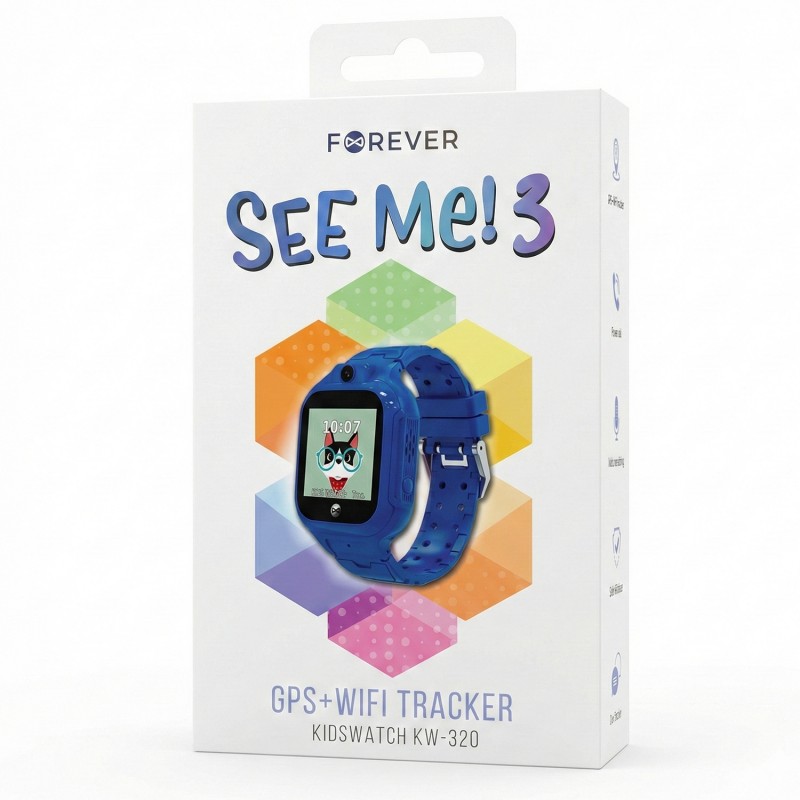 Forever Smartwatch GPS WiFi Kids See Me! 3 KW-320 син