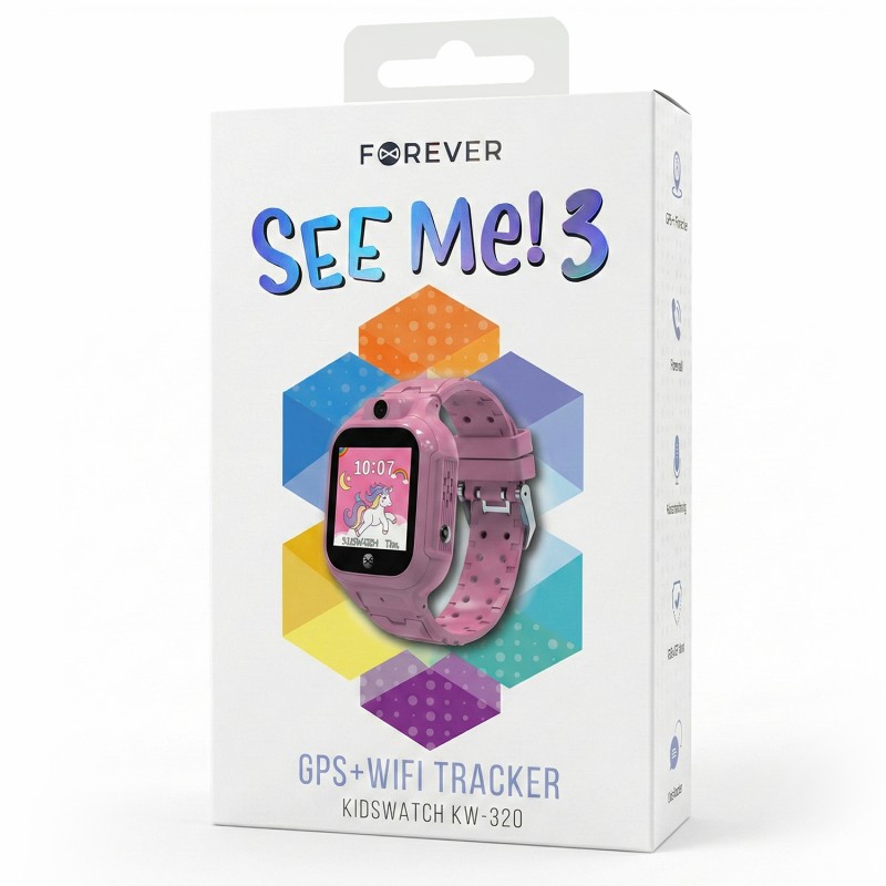 Forever смарт часовник GPS WiFi Kids See Me! 3 KW-320 розов