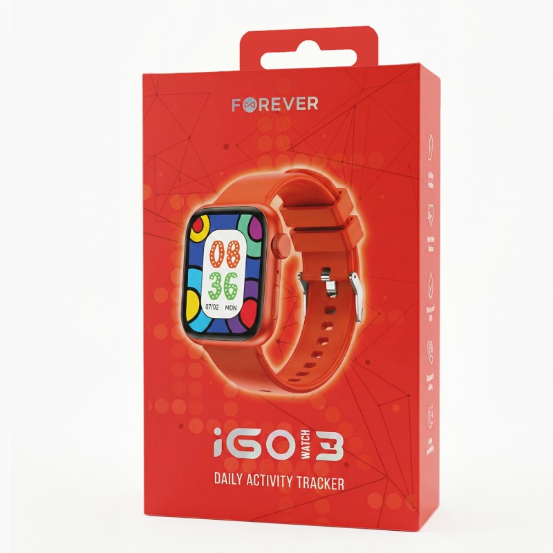 Смарт часовник Forever IGo Watch 3 JW-500, червен
