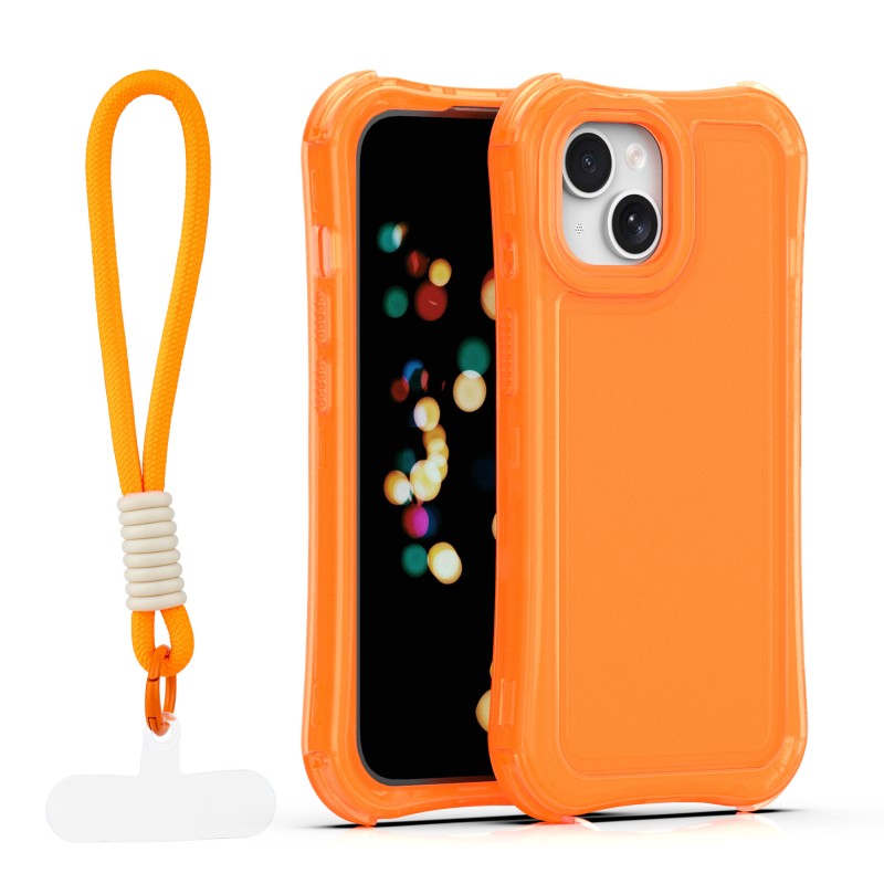 Капак SafePop с ремък за iPhone 15 6.1" оранжев