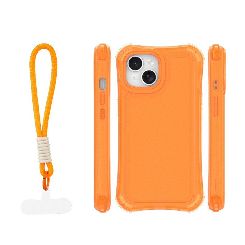 Капак SafePop с ремък за iPhone 15 6.1" оранжев
