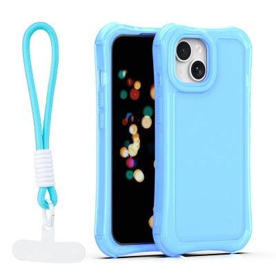 Капак SafePop с ремък за iPhone 15 6.1" син