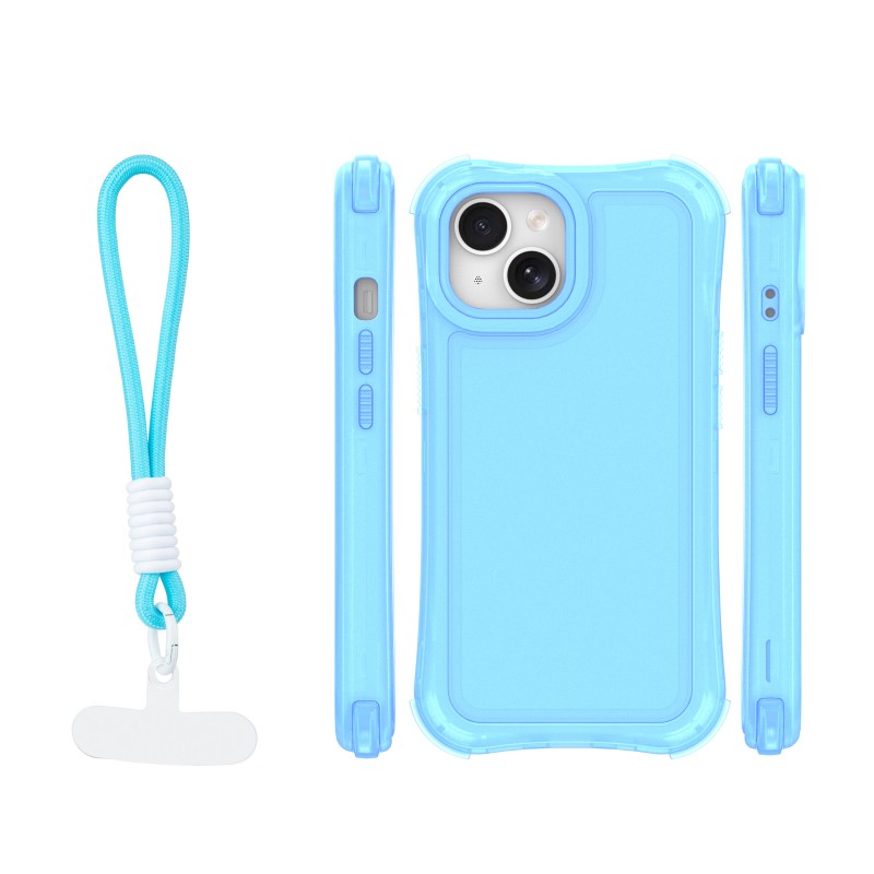 Капак SafePop с ремък за iPhone 15 6.1" син