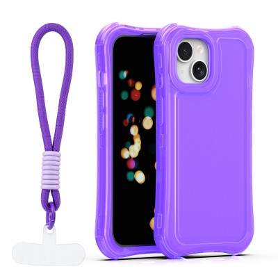 Капак SafePop с ремък за iPhone 15 6.1" лилав