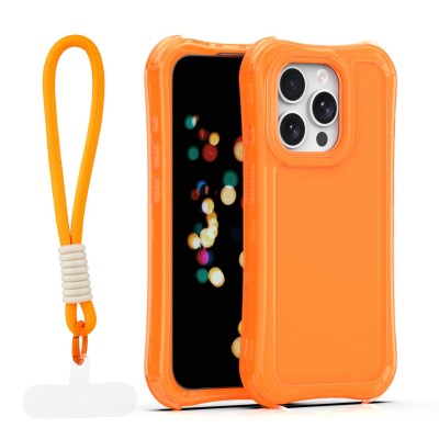 Капак SafePop с ремък за iPhone 15 Pro 6.1" оранжев