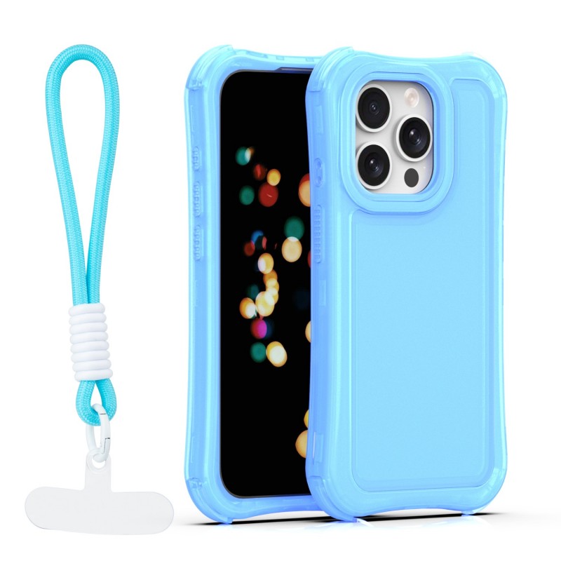 Капак SafePop с ремък за iPhone 15 Pro 6.1" син