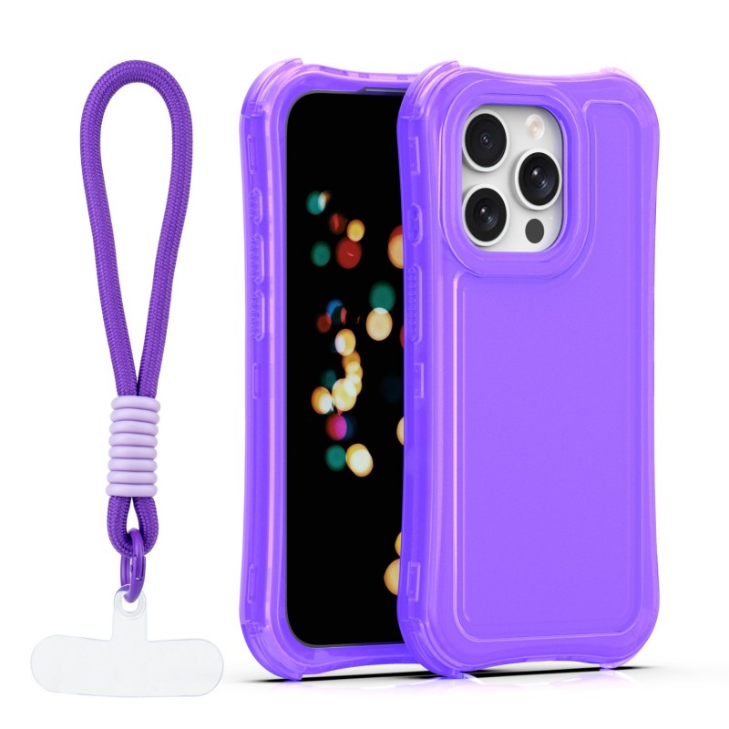 Капак SafePop с ремък за iPhone 15 Pro 6.1" лилав