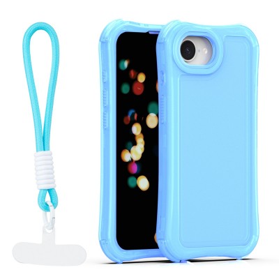 Капак SafePop с ремък за iPhone 16e / 17e, син
