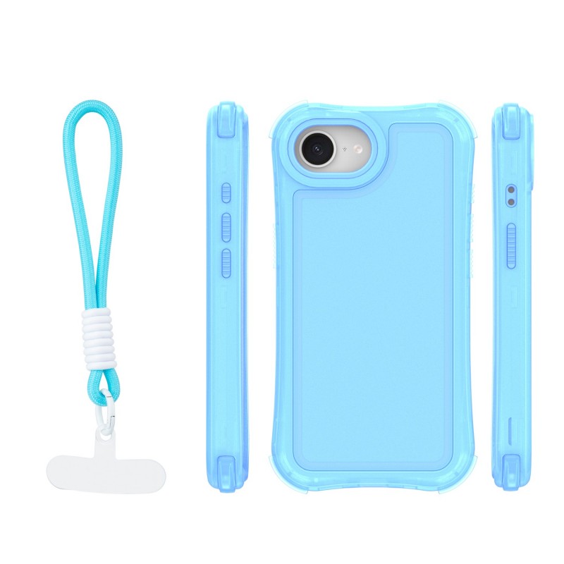 Капак SafePop с ремък за iPhone 16e / 17e, син