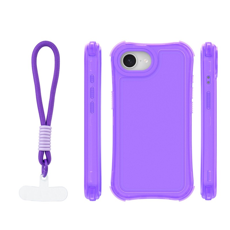 Капак SafePop с ремък за iPhone 16e / 17e, лилав