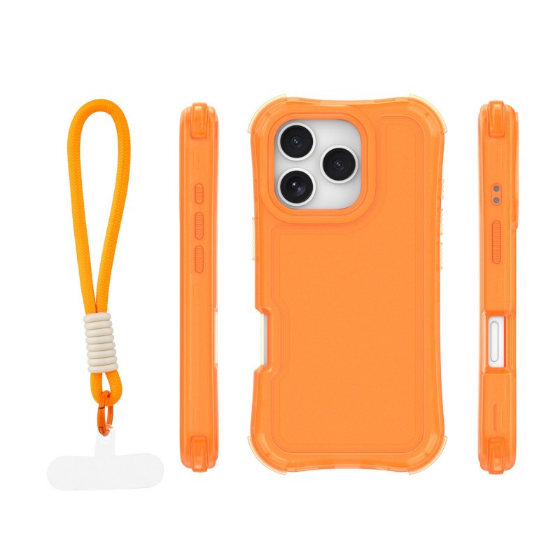 Капак SafePop с ремък за iPhone 16 Pro 6.3" оранжев