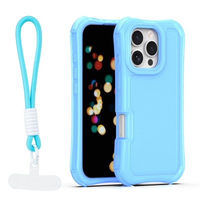 Капак SafePop с ремък за iPhone 16 Pro 6.3" син