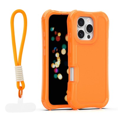 Капак SafePop с ремък за iPhone 16 Pro Max 6.9" оранжев