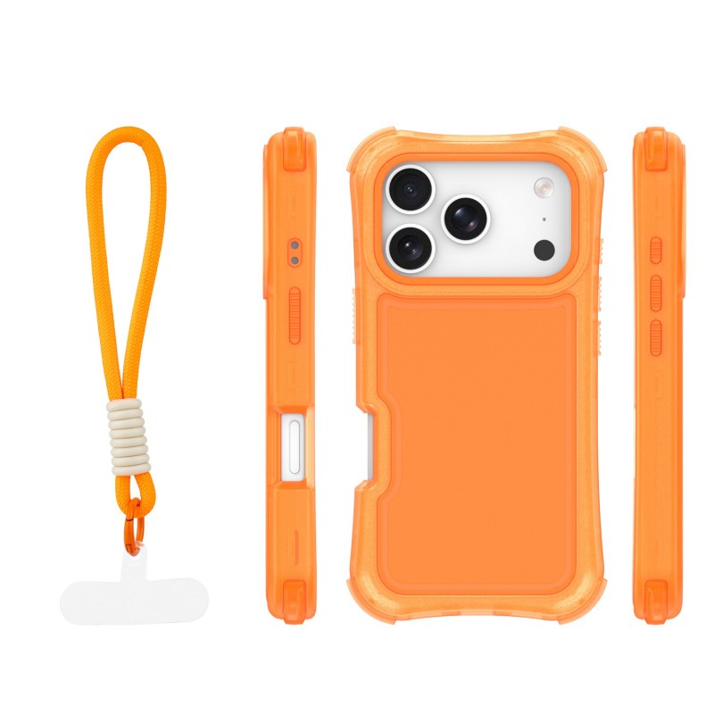 Капак SafePop с ремък за iPhone 17 Pro Max 6.9" оранжев