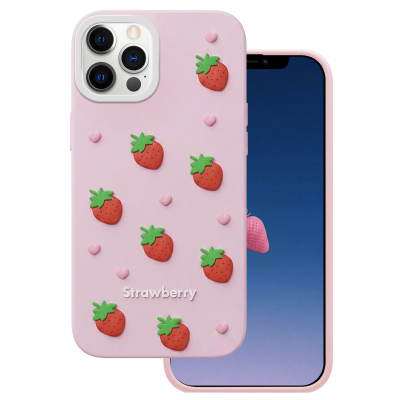 Калъф Strawberry за iPhone 12 / 12 Pro 6.1" розов