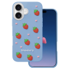 Калъф Strawberry за iPhone 16 6.1" син