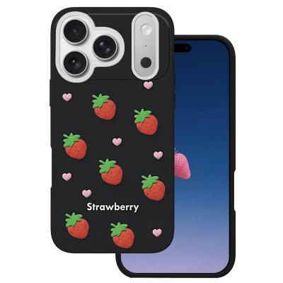 Калъф Strawberry за iPhone 17 Pro Max / 18 Pro Max 6.9'' черен