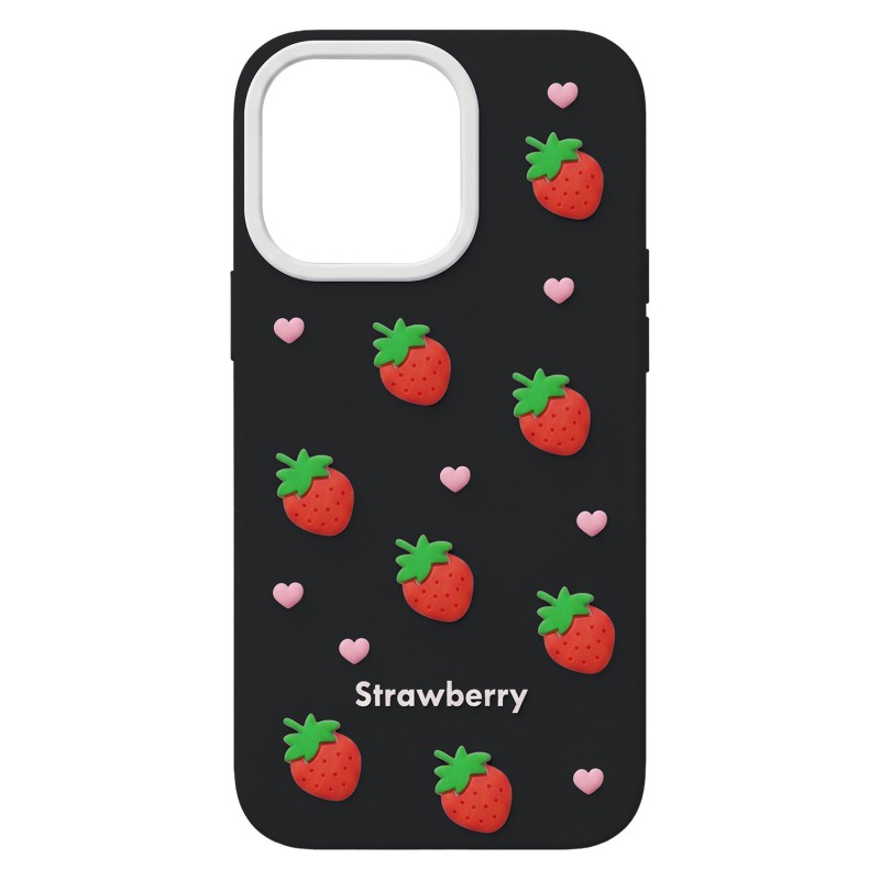 Калъф Strawberry за iPhone 14 Pro / 15 Pro 6.1" черен
