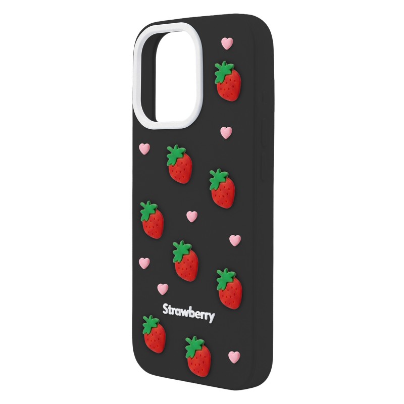 Калъф Strawberry за iPhone 14 Pro / 15 Pro 6.1" черен