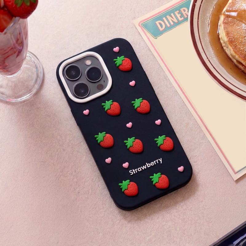 Калъф Strawberry за iPhone 14 Pro / 15 Pro 6.1" черен