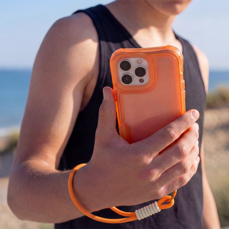 Калъф SafePop с ремък за Samsung Galaxy S24 / S25 оранжев