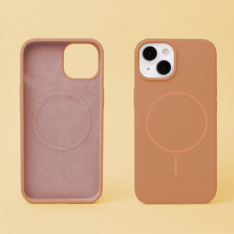Силиконов кавър Thin Mag за iPhone 17 Pro / 18 Pro 6.3" карамел