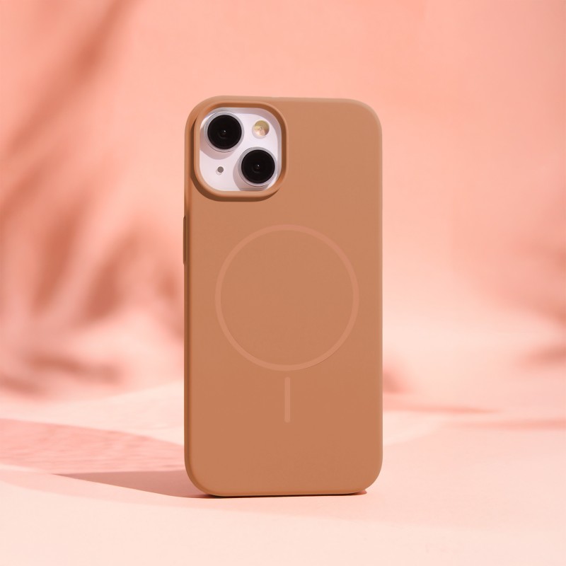 Силиконов кавър Thin Mag за iPhone 17 Pro / 18 Pro 6.3" карамел
