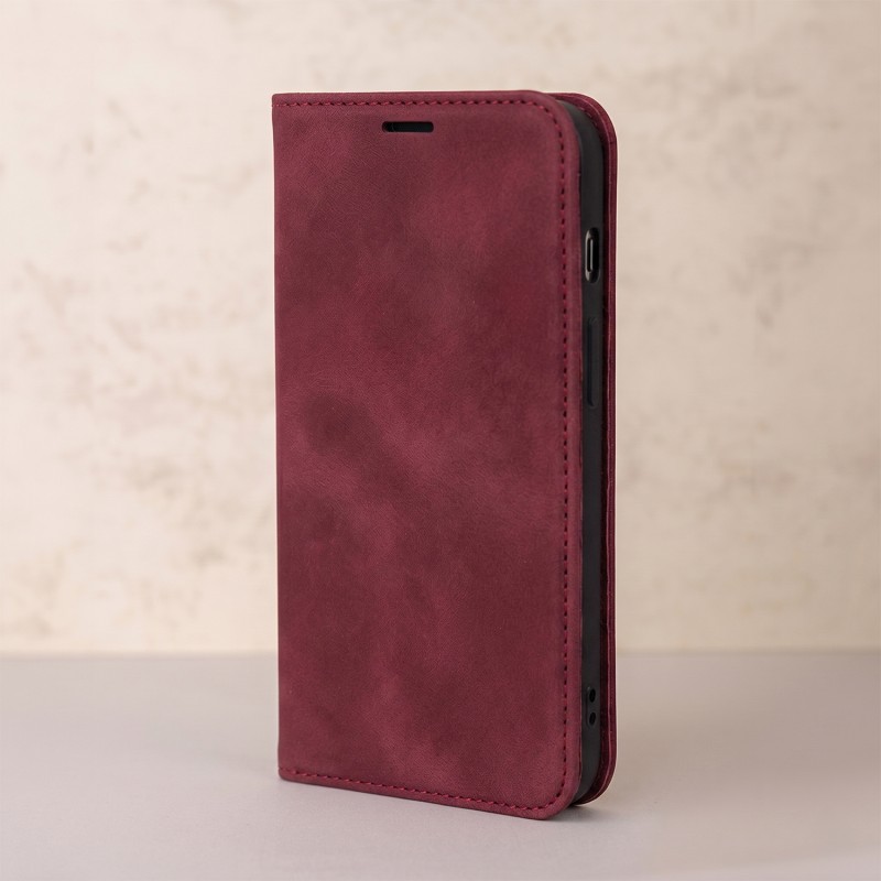 Калъф Smart Suede за Honor 600 / Honor 600 Pro бордо