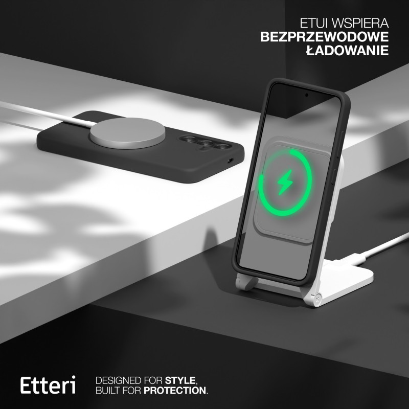 Калъф Etteri Silicone Mag за Samsung Galaxy S25 Edge черен