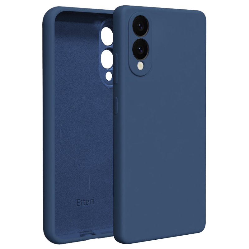 Оверлей Etteri Silicone Mag за Samsung Galaxy S25 Edge, тъмно син