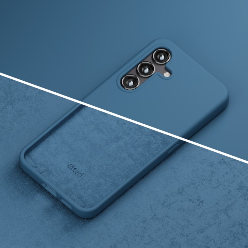 Оверлей Etteri Silicone Mag за Samsung Galaxy S25 Edge, тъмно син