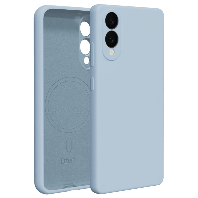 Оверлей Etteri Silicone Mag за Samsung Galaxy S25 Edge светло син