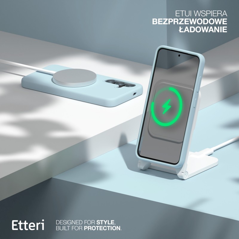 Оверлей Etteri Silicone Mag за Samsung Galaxy S25 Edge светло син
