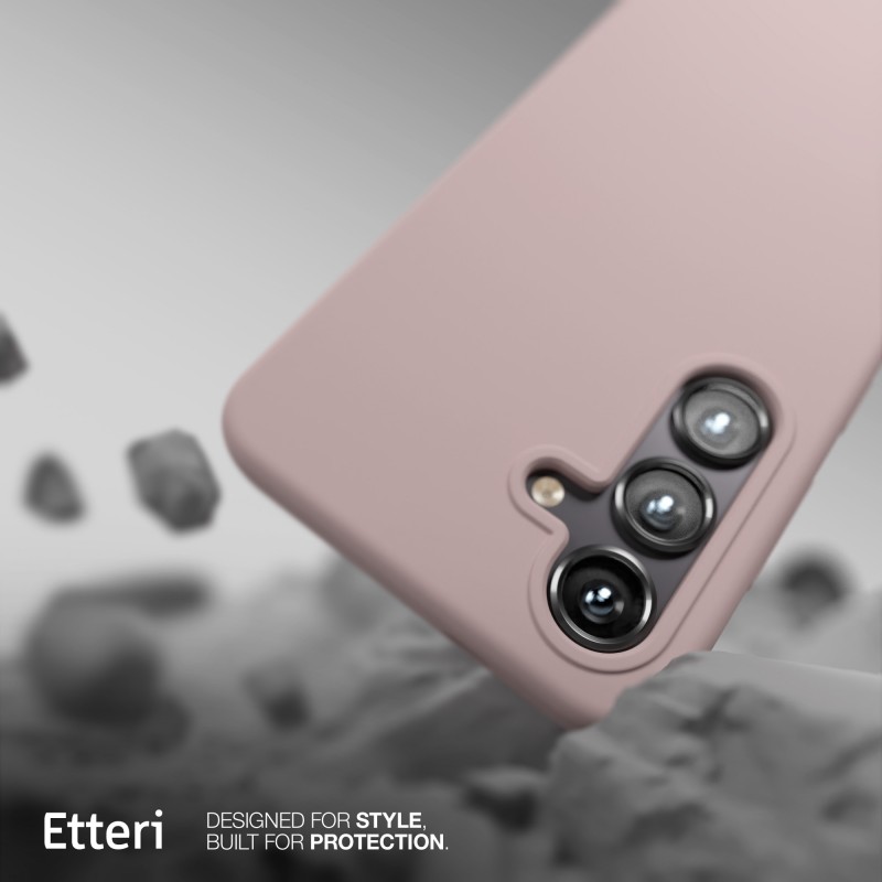 Оверлей Etteri Silicone Mag за Samsung Galaxy S25 Edge, светло розов